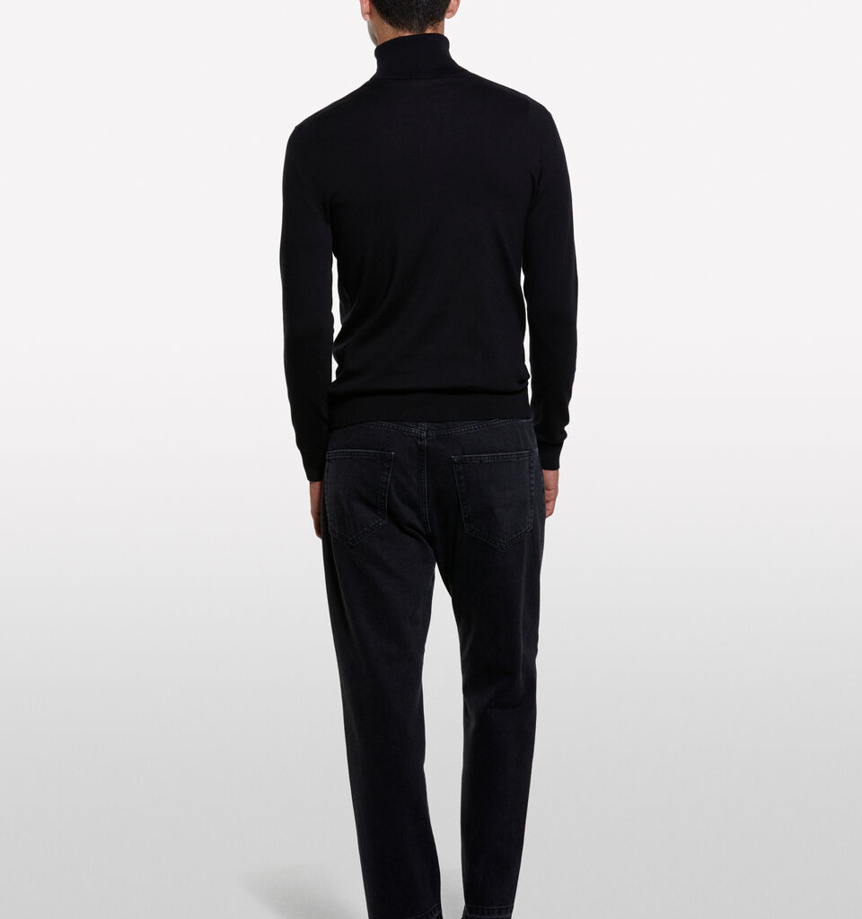 Schwarzer Pullover mit hohem Kragen - pullover hoher kragen für herren - Schwarz | Sisley image number 2